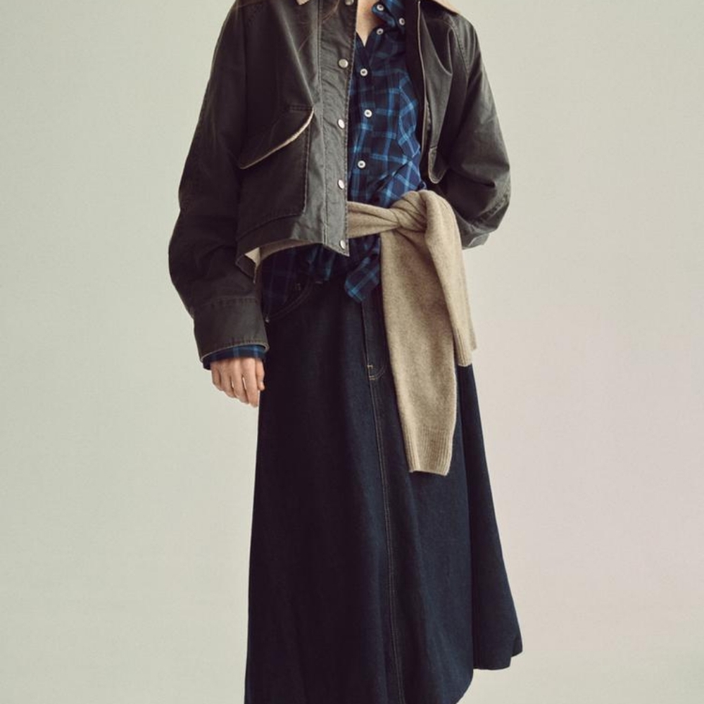 Zara CORDUROY COLLAR WAXED JACKET Large - Picture 7 of 7